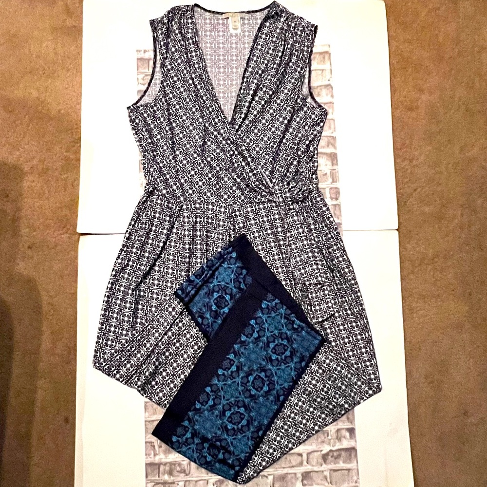 Cute summer outfit, Dana Buchman jumpsuit with wide legs